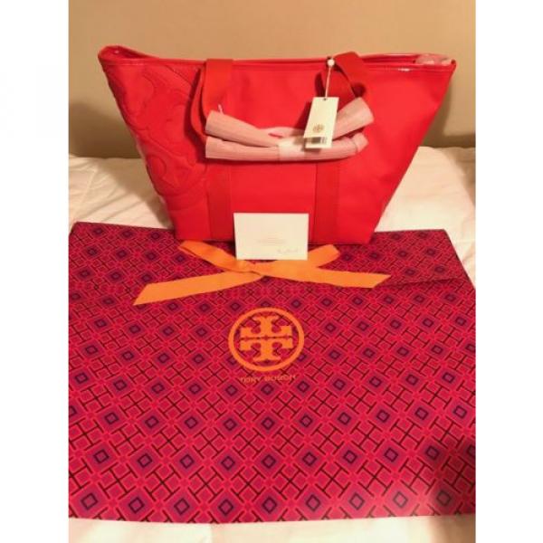 Tory Burch Poppy Red Beach Tote Bag New with tags #3 image