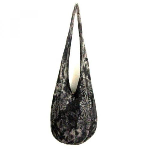 W/34 SHOULDER BAG BLACK BEACH TIE DYE HOBO UNIQUE YOGA PURSE BOHEMIAN CROSS BODY #1 image