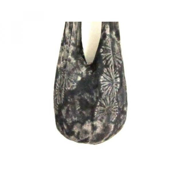 W/34 SHOULDER BAG BLACK BEACH TIE DYE HOBO UNIQUE YOGA PURSE BOHEMIAN CROSS BODY #2 image