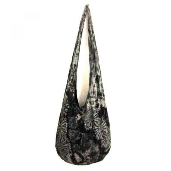 W/34 SHOULDER BAG BLACK BEACH TIE DYE HOBO UNIQUE YOGA PURSE BOHEMIAN CROSS BODY #3 image