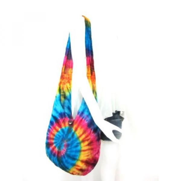 EW05 SHOULDER BAG SLING MEDIUM BEACH MEN TIE DYE HOBO UNIQUE THIN GYPSY COTTON #4 image