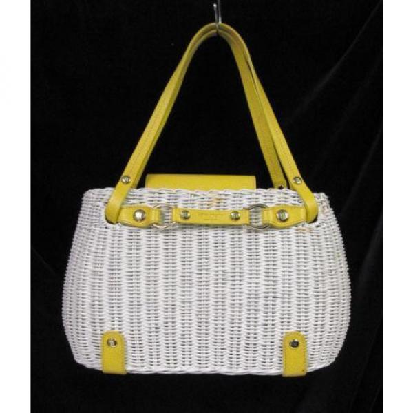 Kate Spade Yellow and White Wicker Woven Basket Bag Summer or Beach #1 image