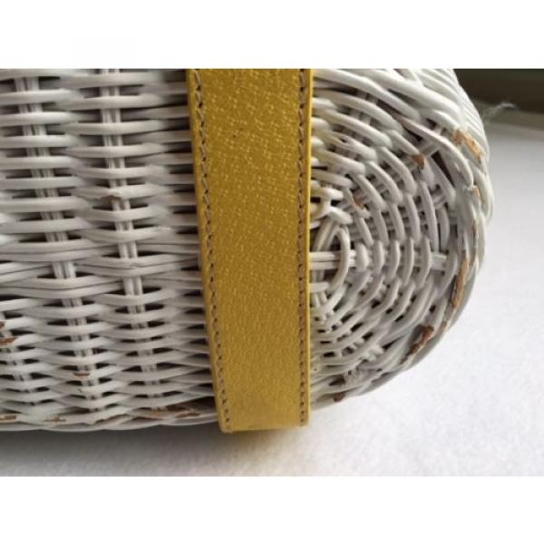 Kate Spade Yellow and White Wicker Woven Basket Bag Summer or Beach #4 image