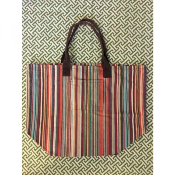 Gap Multicolor Italian Beach Stripe Canvas Bucket Tote Bag #1 image