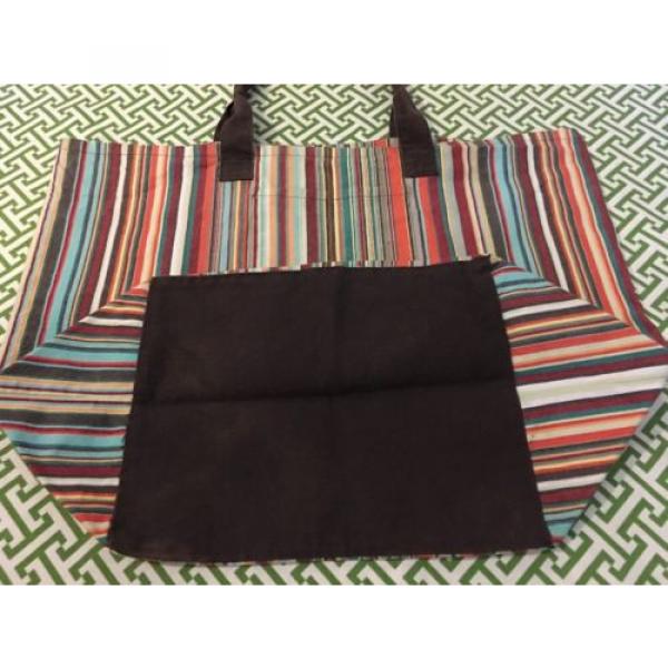 Gap Multicolor Italian Beach Stripe Canvas Bucket Tote Bag #4 image