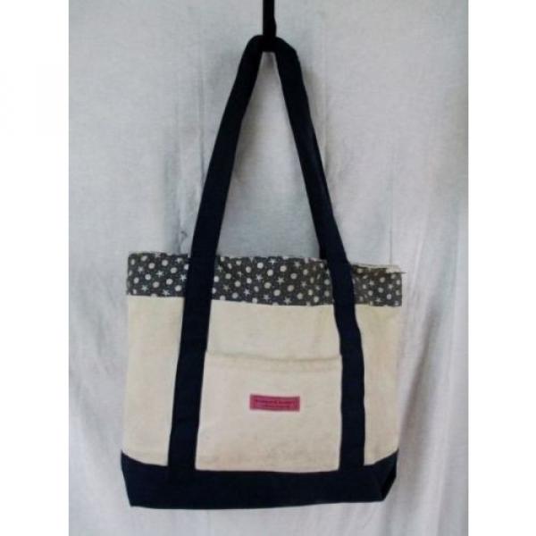 VINEYARD VINES Canvas Shopper Tote Shoulder Beach Book Bag Carryall WHITE STARFI #2 image