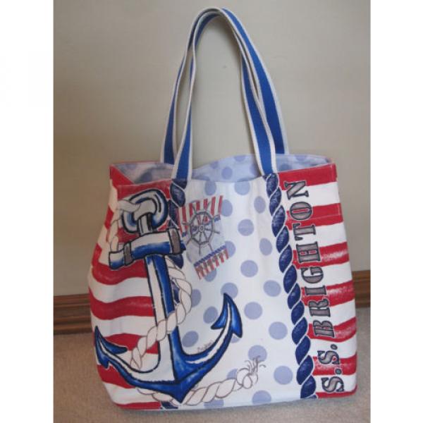 S.S. Brighton Canvas Tote Bag Purse Nautical Beach-Chic Anchor $100 Captain #1 image