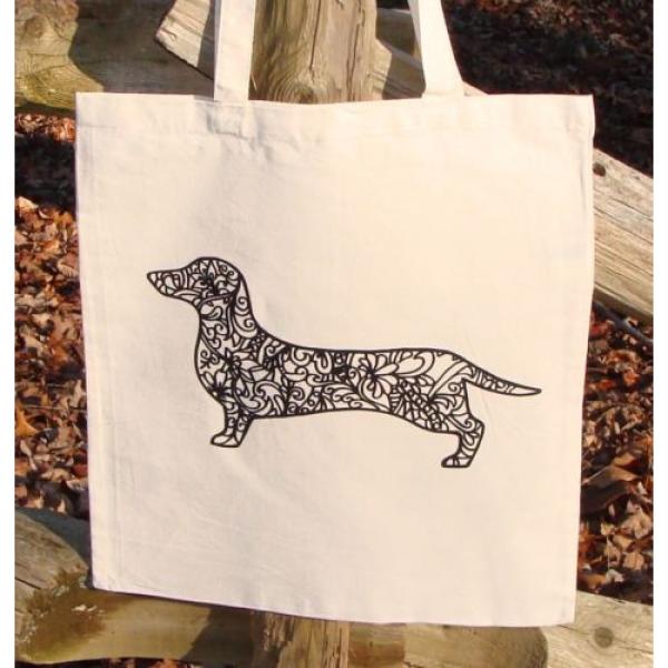 Dachshund Fashion Women Canvas Natural Shoulder Bags Beach Tote Zendoodle #1 image