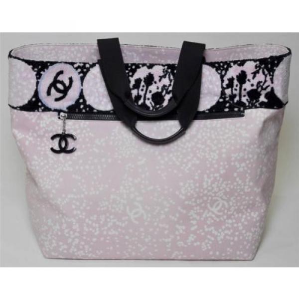 Beautiful Chanel Beach Summer Bag Tote NEW Pink Black Handbag #1 image