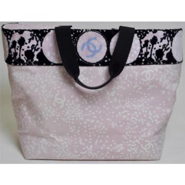 Beautiful Chanel Beach Summer Bag Tote NEW Pink Black Handbag #2 image