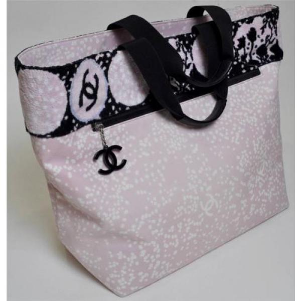 Beautiful Chanel Beach Summer Bag Tote NEW Pink Black Handbag #5 image