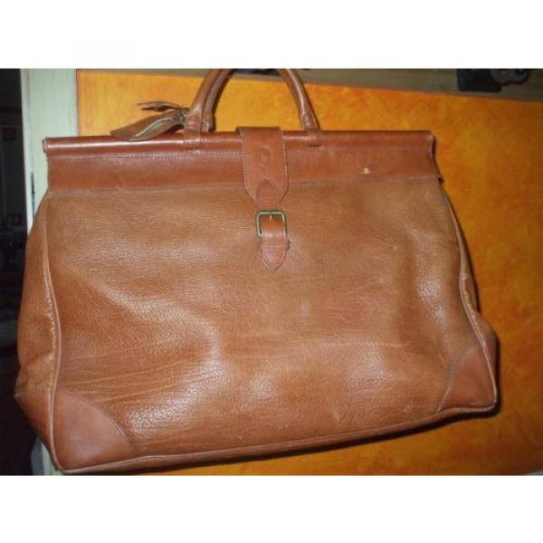 Ralph Lauren unisex large soft rust leather duffel travel beach book bag work #3 image