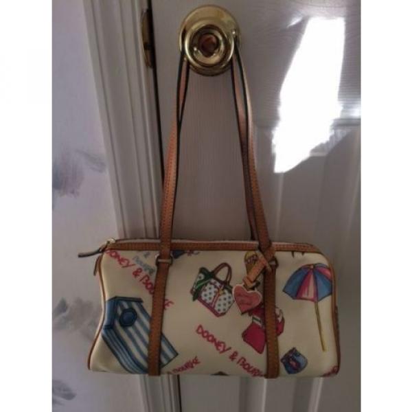 Dooney &amp; Bourke Miami Beach Barrel Bag, White, Retired #1 image