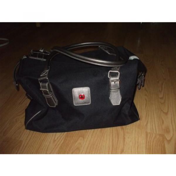 Swiss Gear black silver unisex canvas duffle book travel beach gym shoulder bag #1 image