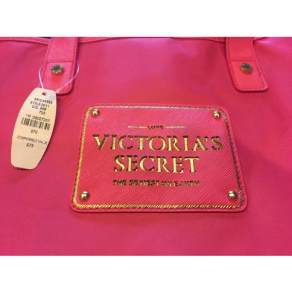 75$Victoria&#039;s Secret Vinyl Pink The Sexiest On Earth Tote Shopping Beach Bag NWT #2 image