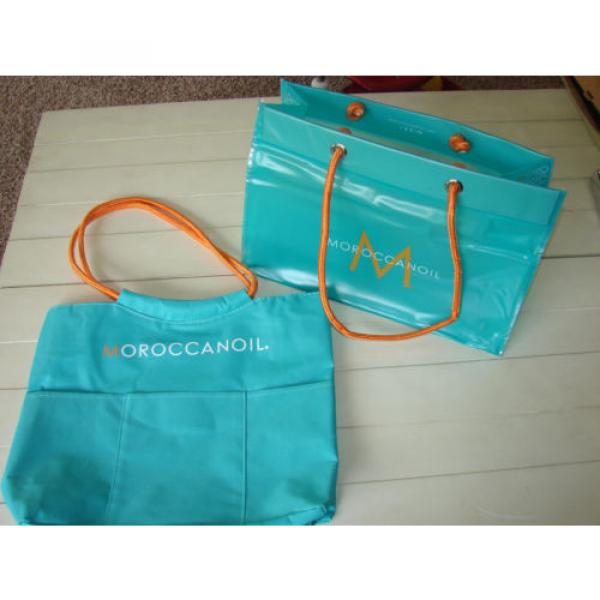 Moroccanoil Large Aqua Beach &amp; Tote Bag For Women Set of 2 *Limited Edition* NEW #1 image