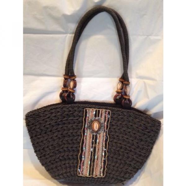 Cappelli Straworld Crochet Toyo Purse Seashells Beach Bag Purse Tote Excellent #1 image