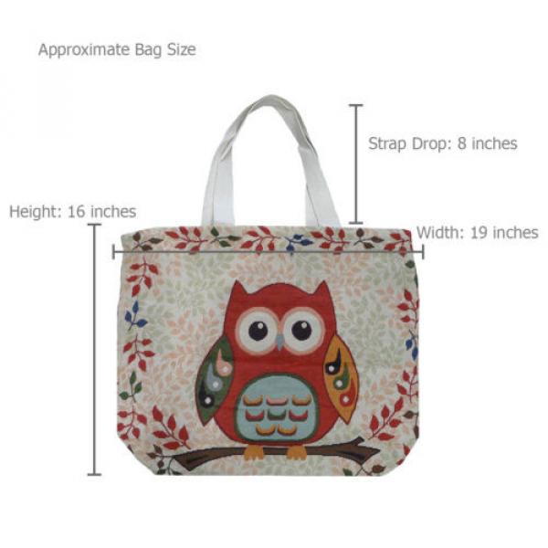 New Tote Shopping Bag Cotton Canvas Pouch Eco Friendly Beach Purse Owl Elephant #3 image