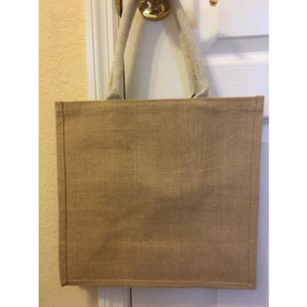 New Natural Jute Tote Shopper Beach Bag - Vintage French Print In Front #3 image