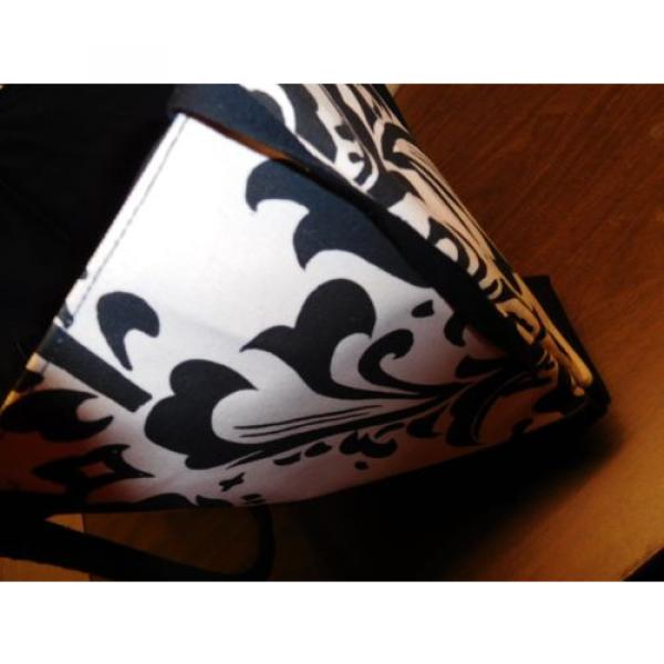 BEACH BAG FOR WOMEN OR CARRY ALL NEW BLACK AND WHITE DESIGN WITH TIE CLOSURE #4 image