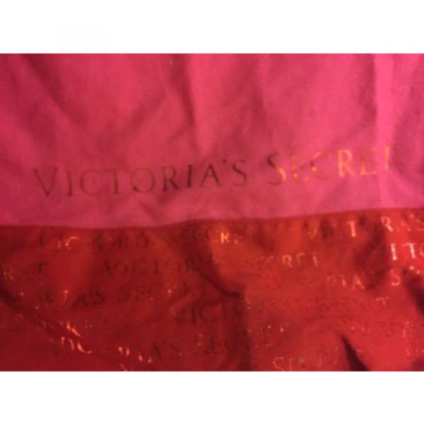 Victoria&#039;s Secret TOTE LARGE BEACH BAG PURSE RED PINK METALLIC LOVE EU CANVAS #2 image