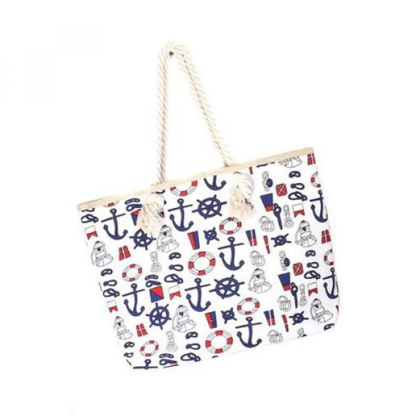 Nautical Anchor Red White Blue Over Sized Beach Tote Bag #1 image