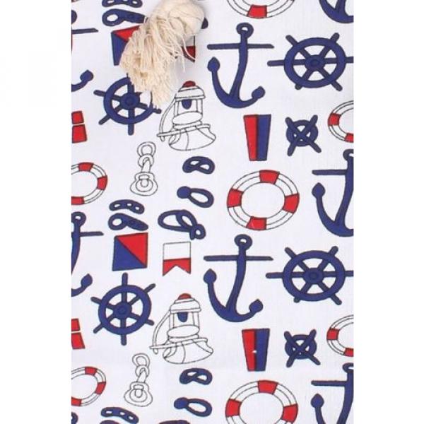 Nautical Anchor Red White Blue Over Sized Beach Tote Bag #2 image