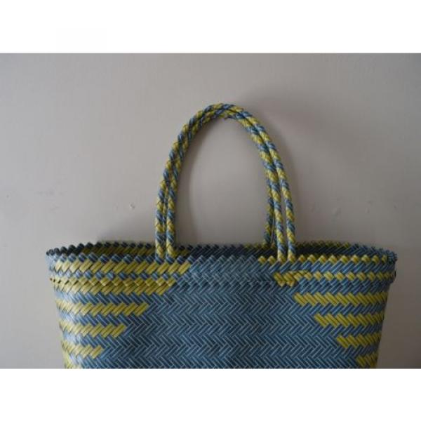 Yellow and Blue  Handwoven Market Bag, Tote, Beach, Steven Alan, Madewell #2 image