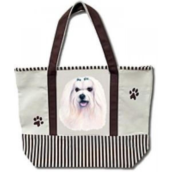 Maltese Large Canvas Tote Bag Shopping Beach Dog Puppy Pet Christmas Gift Xmas #1 image