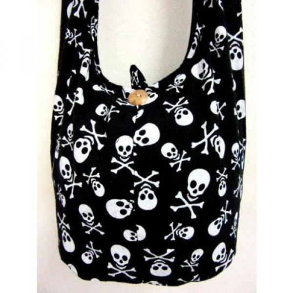 GREAT! BEACH BAG SLING SHOULDER ADVENTURE FREE SMALL SKULL UNISEX MEN HOBO BOHO #3 image