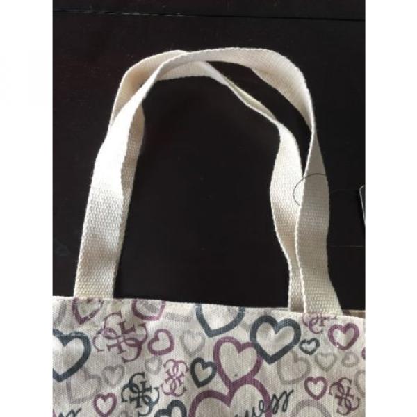 NWT Guess Canvas Heart Bag Purse Shopping Beach Cloth Fabric Cotton Tote #3 image