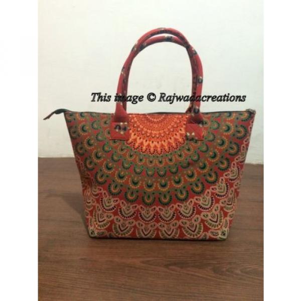 Indian Handmade Mandala Shopping Purse Cotton Beach Bag Large Tote Messenger #1 image