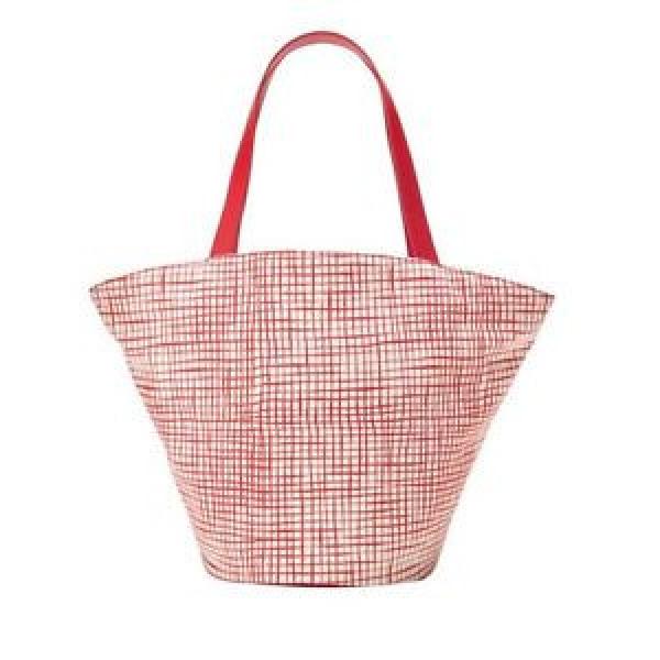 NWT KATE SPADE SATURDAY Small Leather Circle Beach Bag Tote in Painted Check #1 image