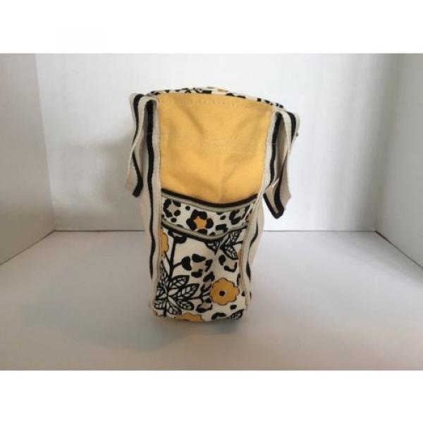 Vera Bradley Go Wild Canvas Tote Bag Purse Yellow Black Beige School Beach Pool #3 image