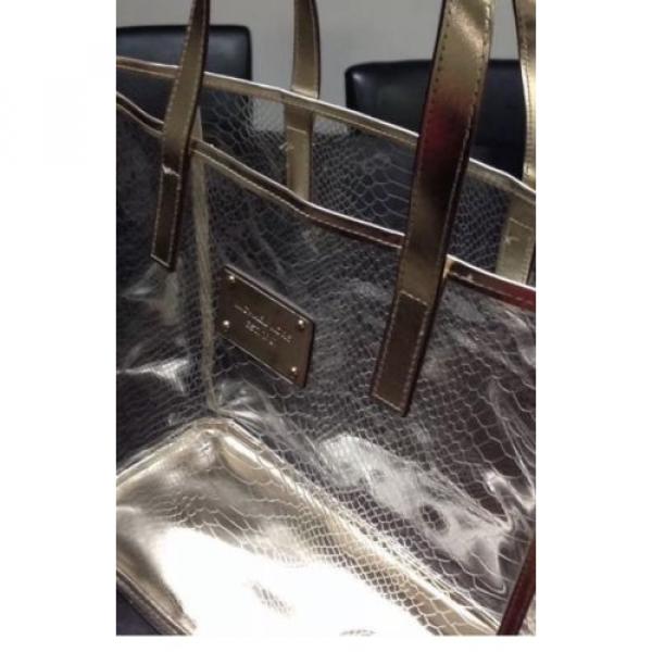 MICHAEL KORS CLEAR/SILVER LARGE TOTE BAG/TRAVEL BAG/BEACH BAG/WEEKENDER NEW!FAB! #5 image