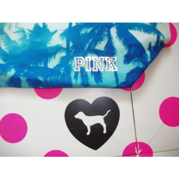 NWT VICTORIA&#039;S SECRET PINK Beach Tote Bag Americana Palm 4TH Of July Mint #4 image