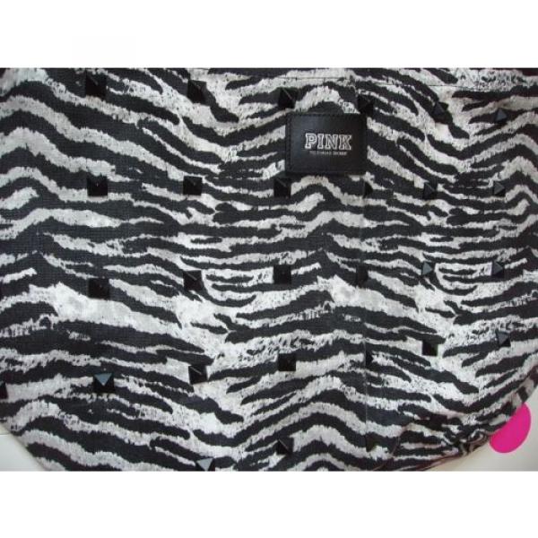 NWT VICTORIA&#039;S SECRET PINK Beach Large Zip Top Tote Bag Bling Zebra Neon Melon #4 image