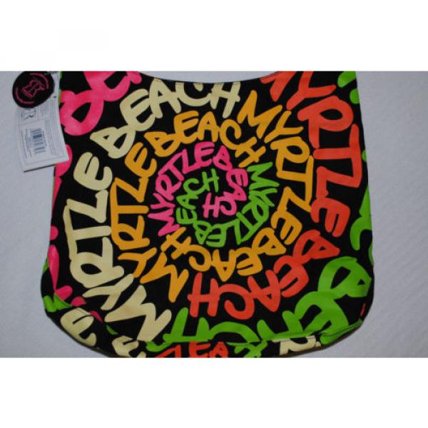 Robin Ruth Myrtle Beach Cross-body Shoulder Sling Tote Bag Neon Rainbow Spiral #2 image