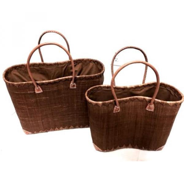 African Tribal Madagascar Raffia Straw Handbag Tote Beach Bags Handbag 2 Sizes #2 image