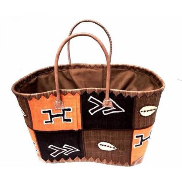 African Tribal Madagascar Raffia Straw Handbag Tote Beach Bags Handbag 2 Sizes #5 image