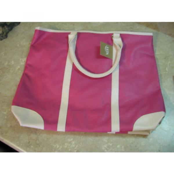 New ULTA HOT PINK FAUX LEATHER Tote Bag BEACH/SHOPPER Large Roomy Size #1 image