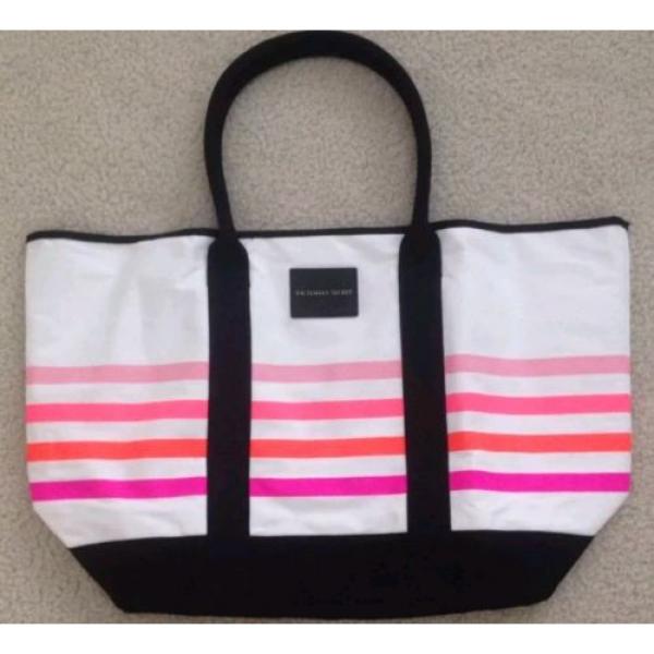 New 2016 Victoria&#039;s Secret Sunkissed Beach Tote Bag Pink And White Striped #2 image