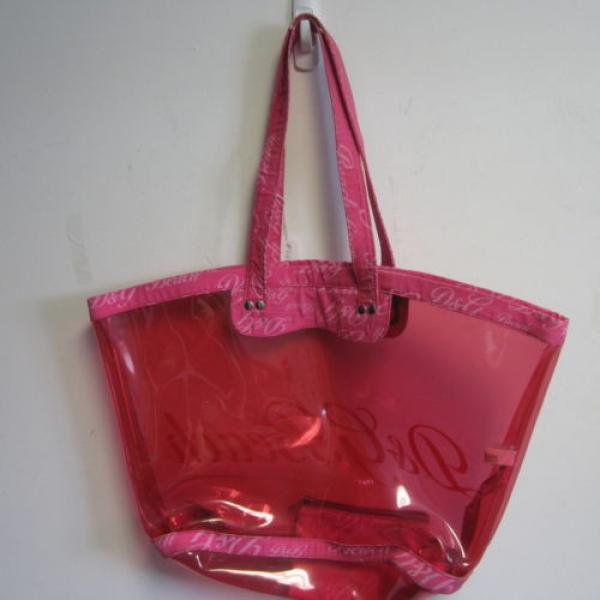 DOLCE &amp; GABBANA D&amp;G PINK PLASTIC LOGO BEACH TOTE  BAG W/ COTTON LOGO POUCH CUTE! #4 image