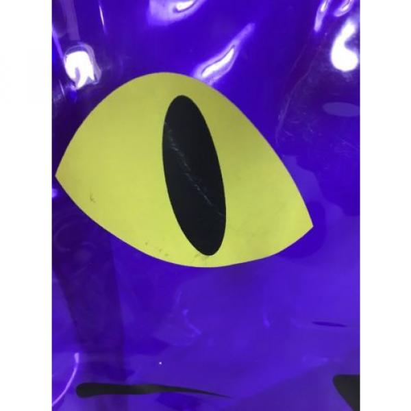 Purple Vinyl Cat Eyes Tote Bag Plastic Kitten Kitty Large Beach Shopper Unique #4 image