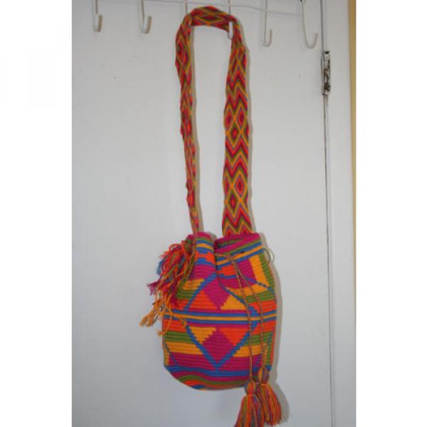 #6 Mochila Wayuu Handmade Colombian Lg Beach Tote Crossbody Bag Boho Chic Casual #5 image