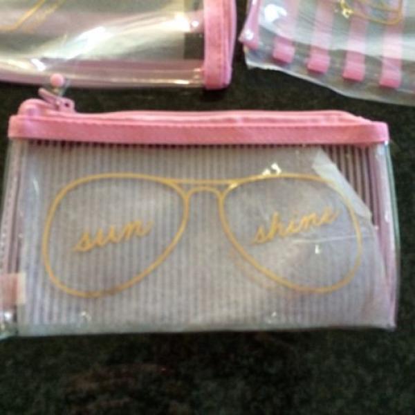 BNWT Victoria&#039;s Secret Limited-Edition Beach Swim Sunshine Cosmetic Bag Trio Set #4 image