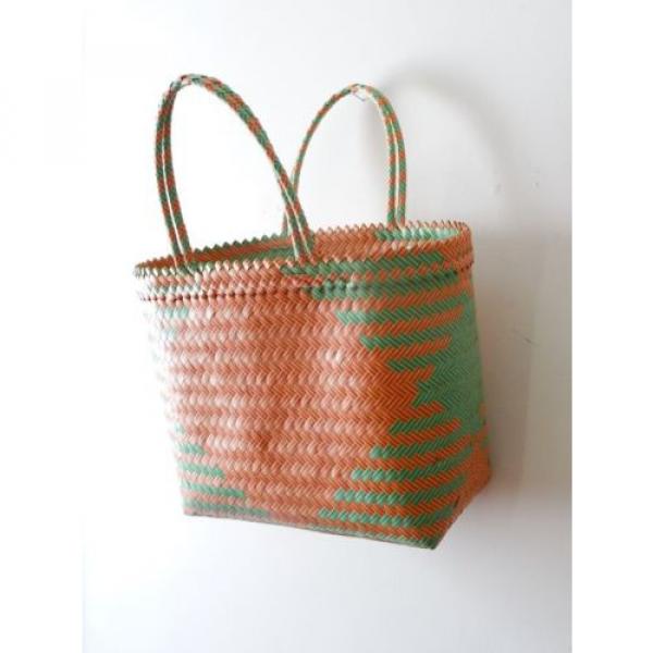 Lime Green and Mauve Handwoven Market Bag, Tote, Beach, Steven Alan, Madewell #2 image