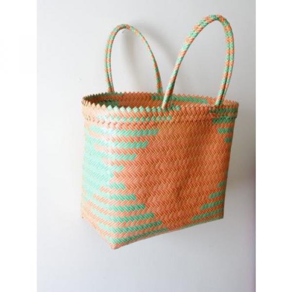 Lime Green and Mauve Handwoven Market Bag, Tote, Beach, Steven Alan, Madewell #3 image