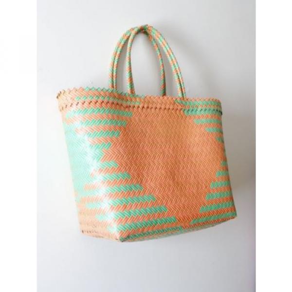 Lime Green and Mauve Handwoven Market Bag, Tote, Beach, Steven Alan, Madewell #5 image