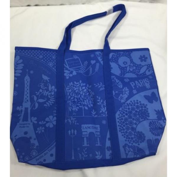 Lancome Big Tote Shoulder Bag Eiffel Tower Paris France Light Blue Beach Gym NEW #1 image